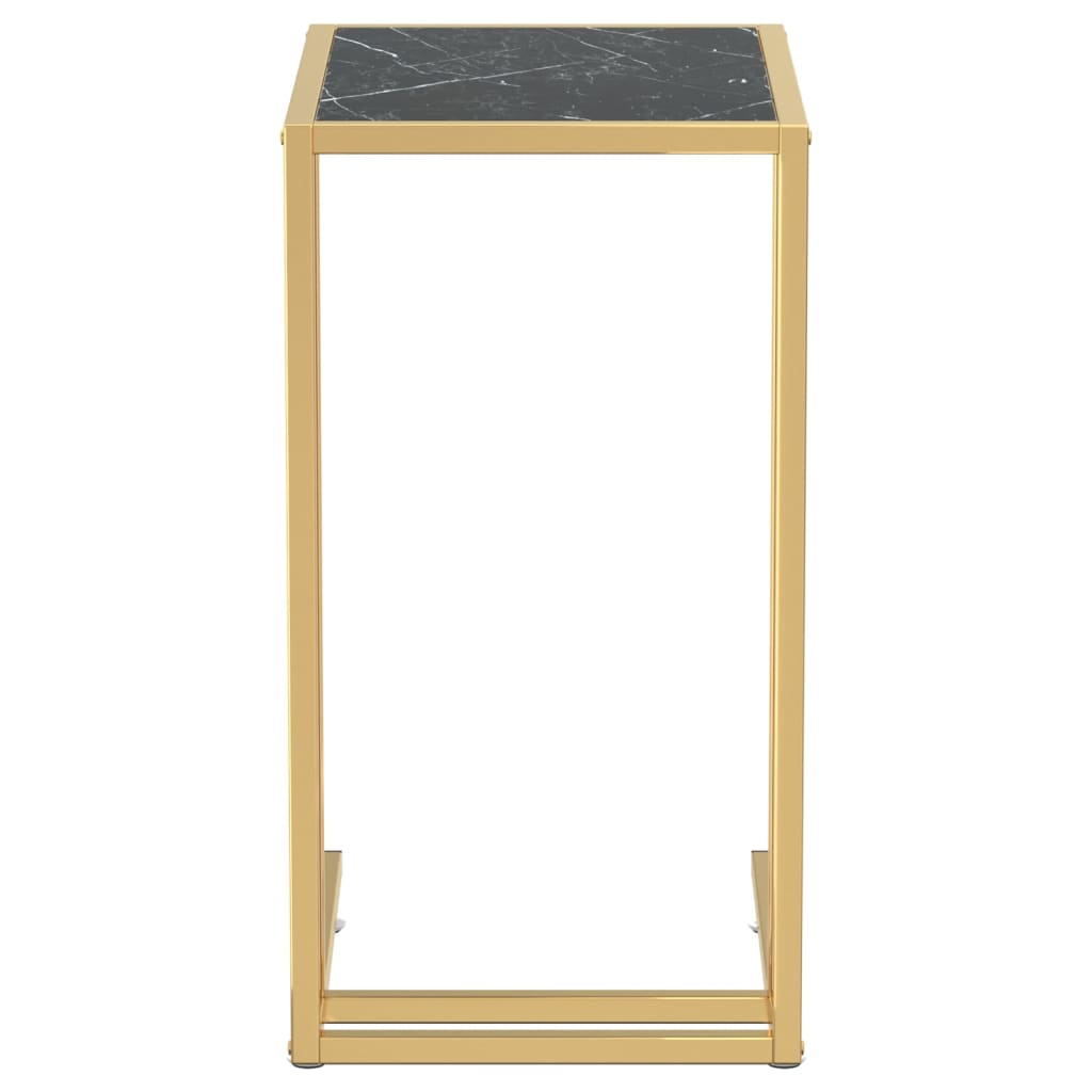 vidaXL Computer-Beistelltisch Schwarz Marmor 50x35x65 cm Hartglas