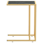 vidaXL Computer-Beistelltisch Schwarz Marmor 50x35x65 cm Hartglas