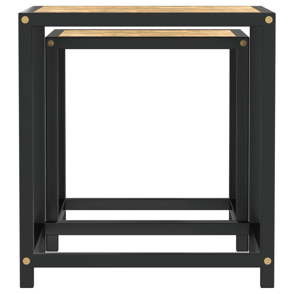 vidaXL Beistelltische 2 Stk. MDF Schwarz und Gelb