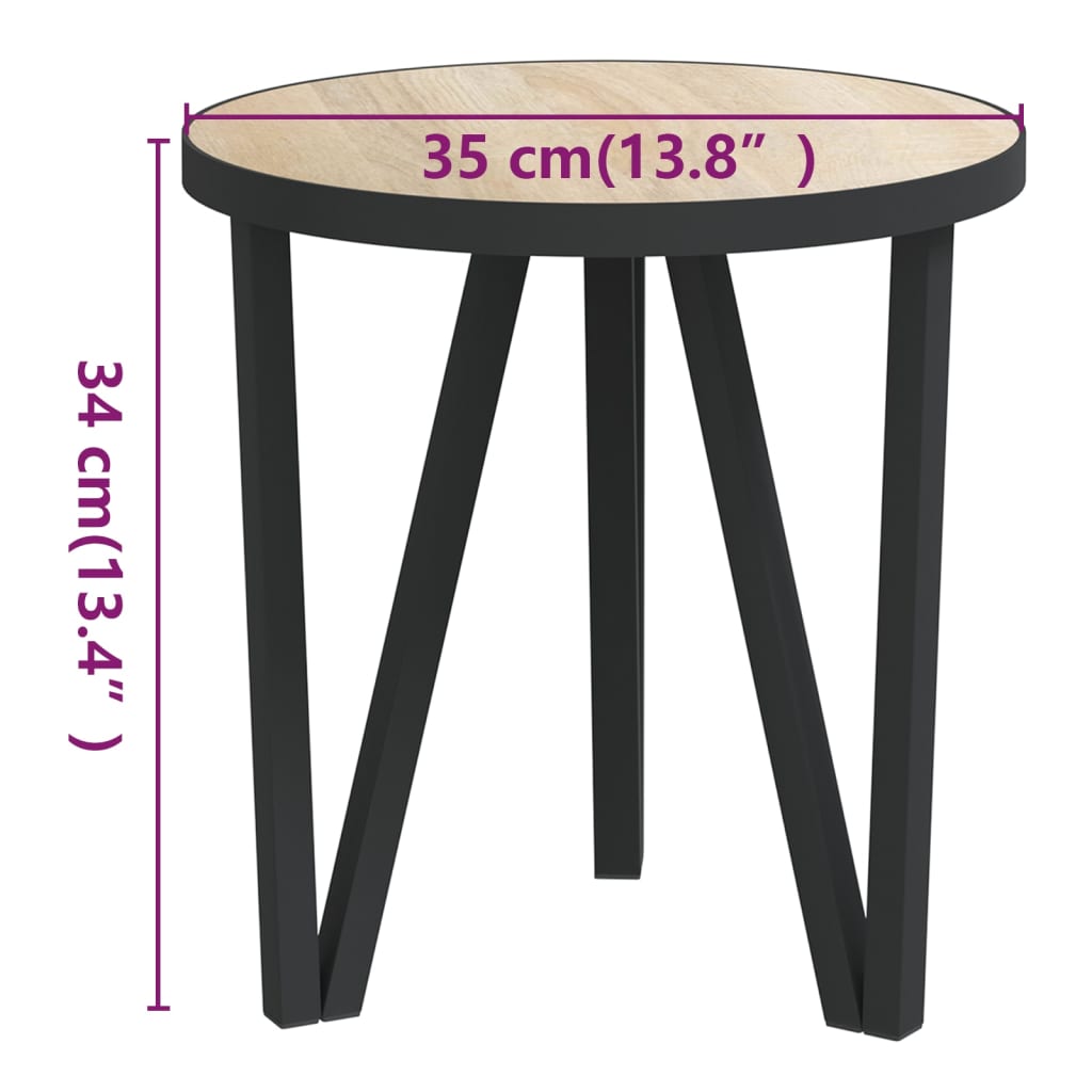vidaXL Beistelltisch Sonoma-Eiche Ø35 cm MDF