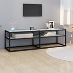 vidaXL TV-Schrank Weiß Marmor-Optik 140x40x40,5 cm Hartglas