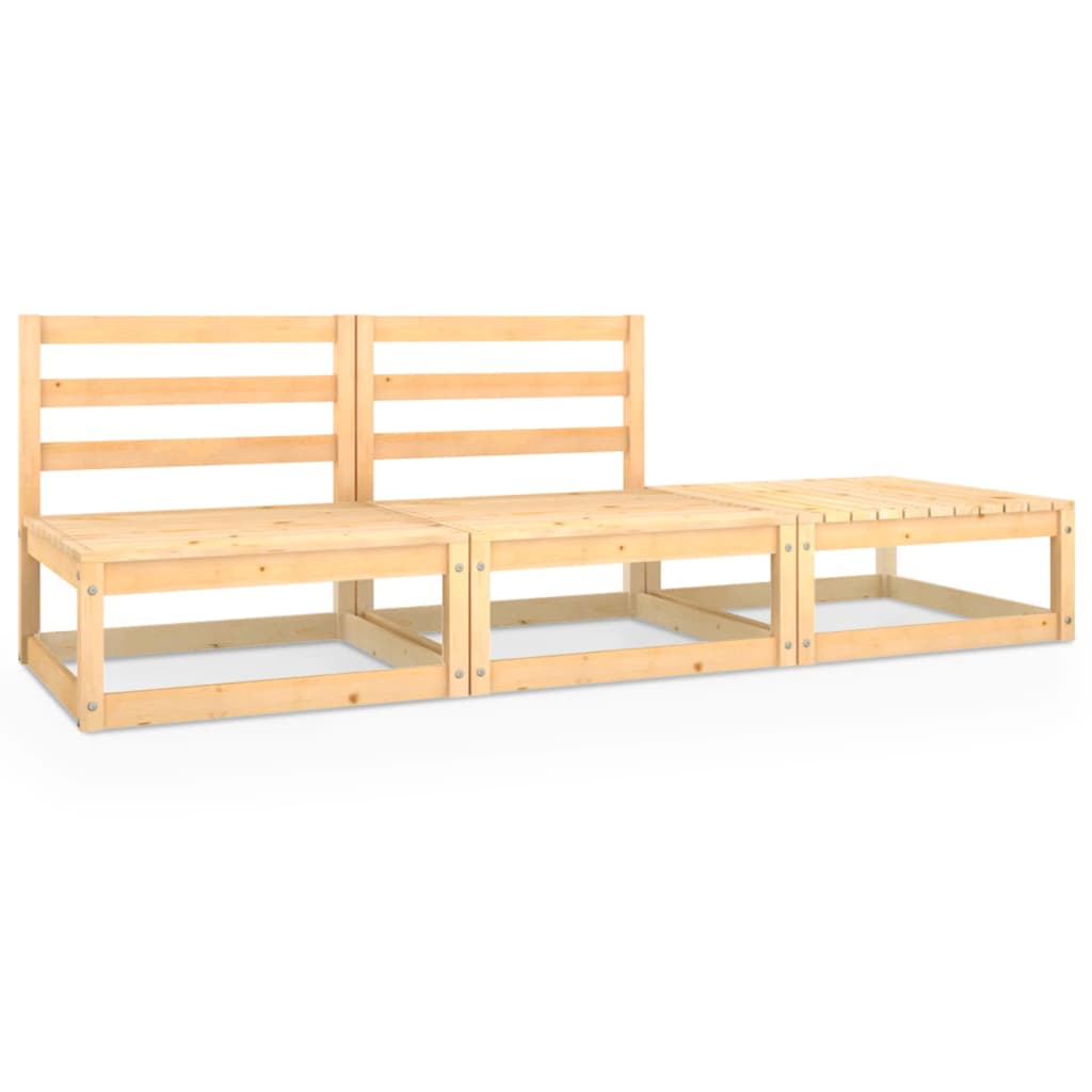 vidaXL 3-tlg. Garten-Lounge-Set Massivholz Kiefer