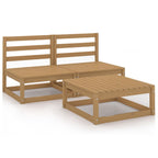 vidaXL 3-tlg. Garten-Lounge-Set Honigbraun Massivholz Kiefer