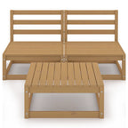 vidaXL 3-tlg. Garten-Lounge-Set Honigbraun Massivholz Kiefer