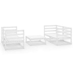 vidaXL 5-tlg. Garten-Lounge-Set Weiß Kiefer Massivholz