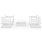 vidaXL 5-tlg. Garten-Lounge-Set Weiß Kiefer Massivholz