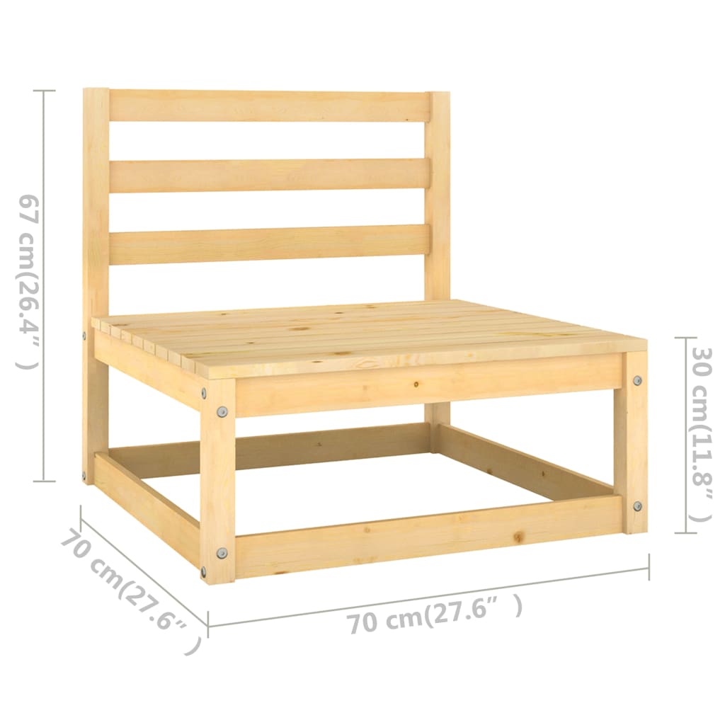 vidaXL 4-tlg. Garten-Lounge-Set Massivholz Kiefer