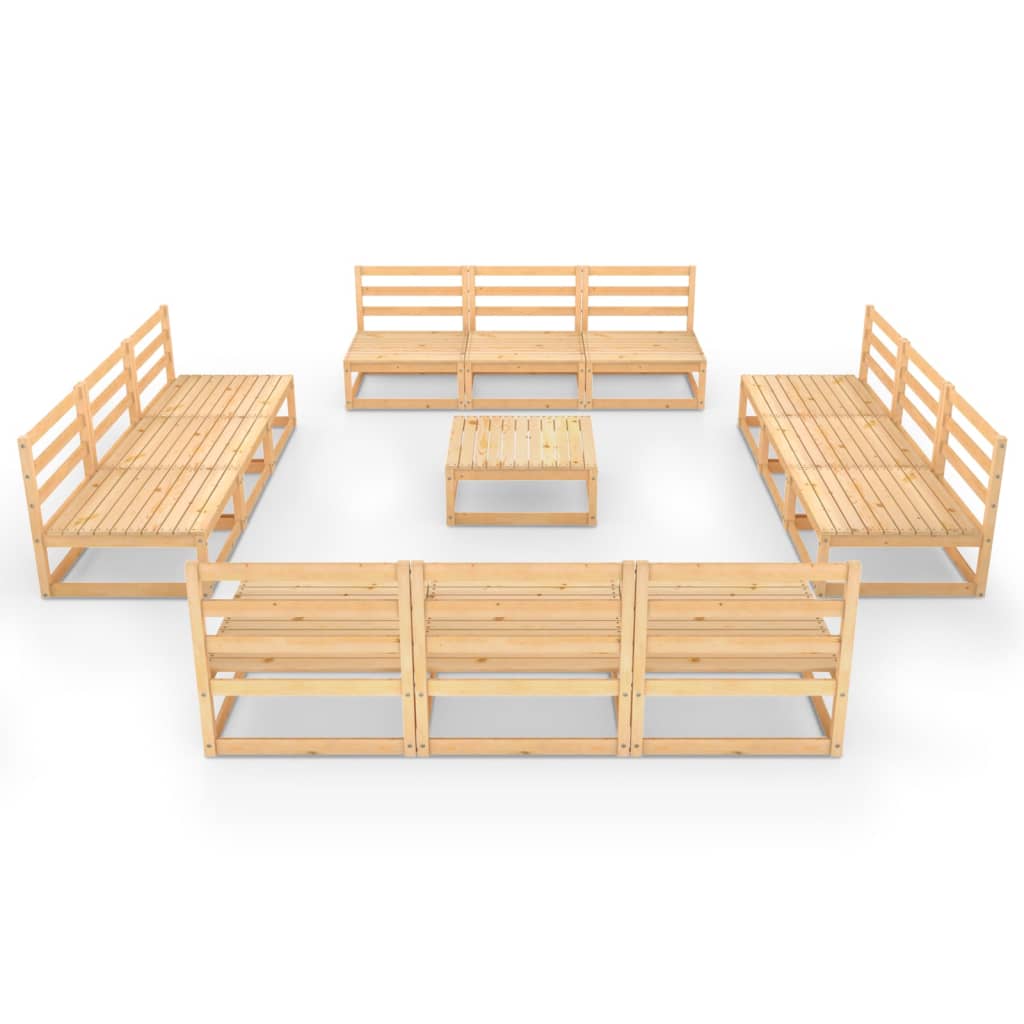 vidaXL 13-tlg. Garten-Lounge-Set Massivholz Kiefer