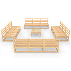 vidaXL 13-tlg. Garten-Lounge-Set Massivholz Kiefer