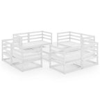 vidaXL 9-tlg. Garten-Lounge-Set Weiß Kiefer Massivholz