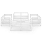 vidaXL 9-tlg. Garten-Lounge-Set Weiß Kiefer Massivholz