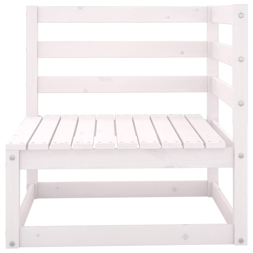 vidaXL 9-tlg. Garten-Lounge-Set Weiß Kiefer Massivholz