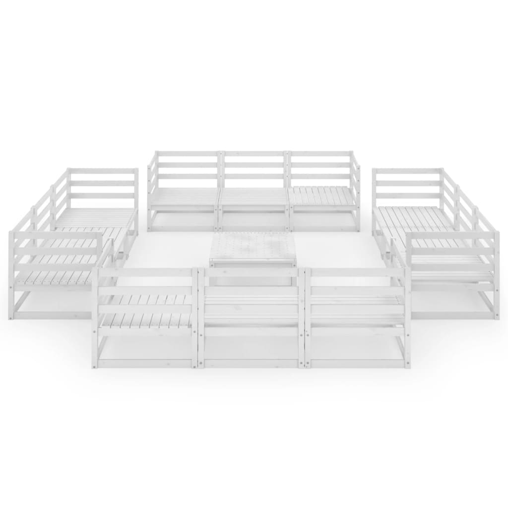 vidaXL 13-tlg. Garten-Lounge-Set Weiß Kiefer Massivholz