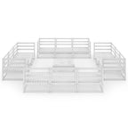 vidaXL 13-tlg. Garten-Lounge-Set Weiß Kiefer Massivholz