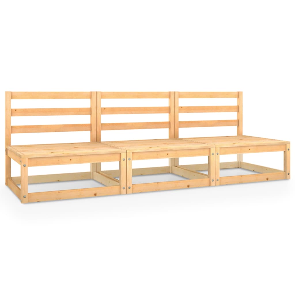 vidaXL Outdoor-Sofa 3-Sitzer Massivholz Kiefer