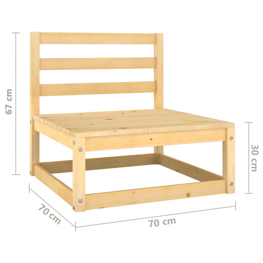 vidaXL Outdoor-Sofa 3-Sitzer Massivholz Kiefer