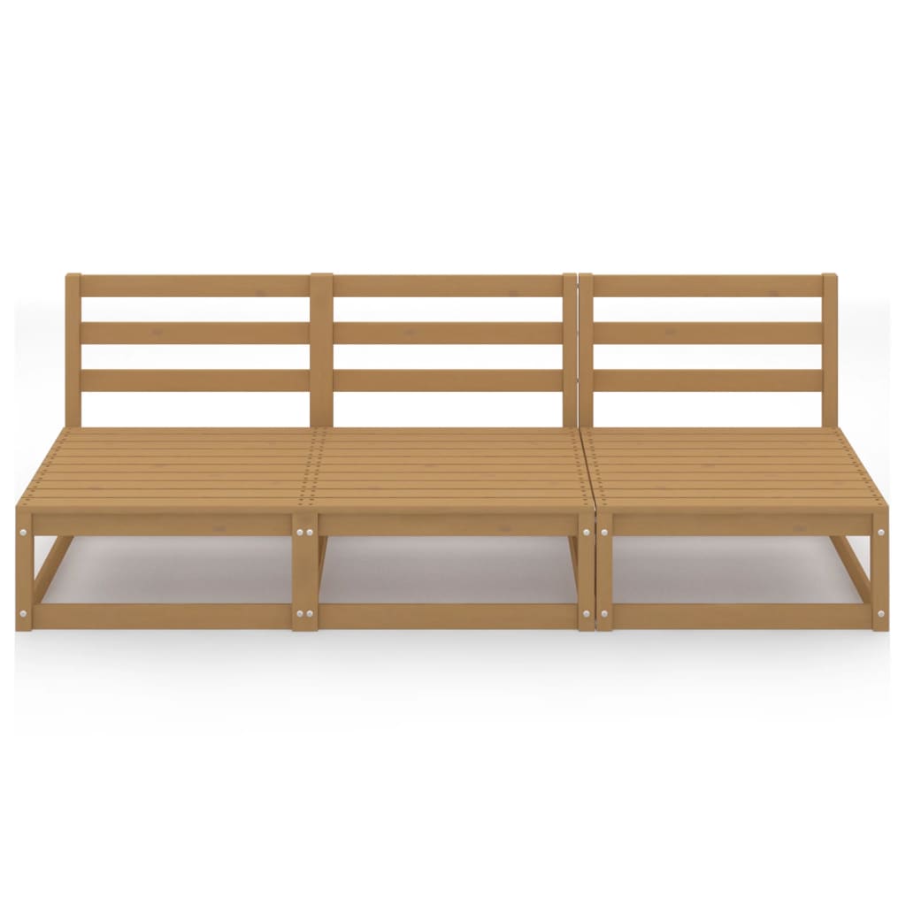 vidaXL Outdoor-Sofa 3-Sitzer Honigbraun Massivholz Kiefer