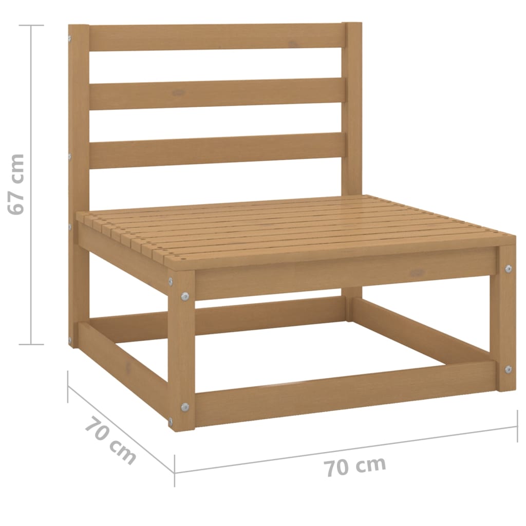 vidaXL Outdoor-Sofa 3-Sitzer Honigbraun Massivholz Kiefer