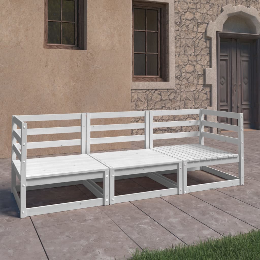 vidaXL Outdoor-Sofa 3-Sitzer Massivholz Kiefer