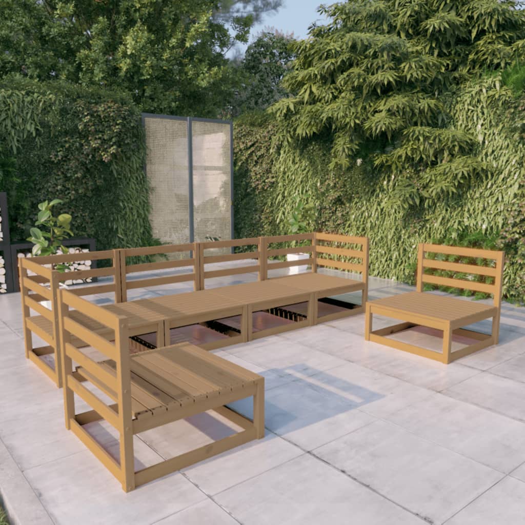 vidaXL 6-tlg. Garten-Lounge-Set Honigbraun Massivholz Kiefer
