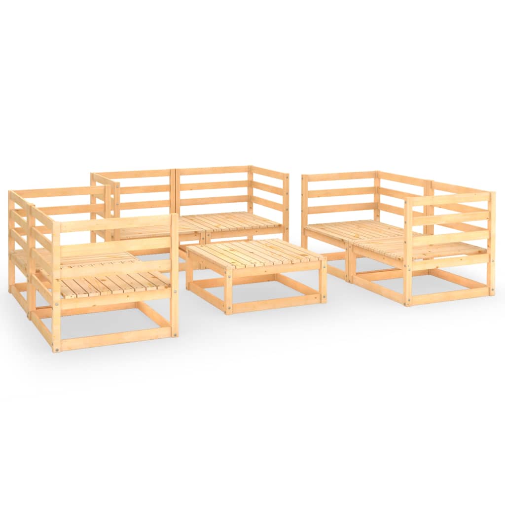 vidaXL 7-tlg. Garten-Lounge-Set mit Kissen Kiefer Massivholz