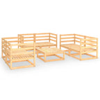 vidaXL 7-tlg. Garten-Lounge-Set mit Kissen Kiefer Massivholz
