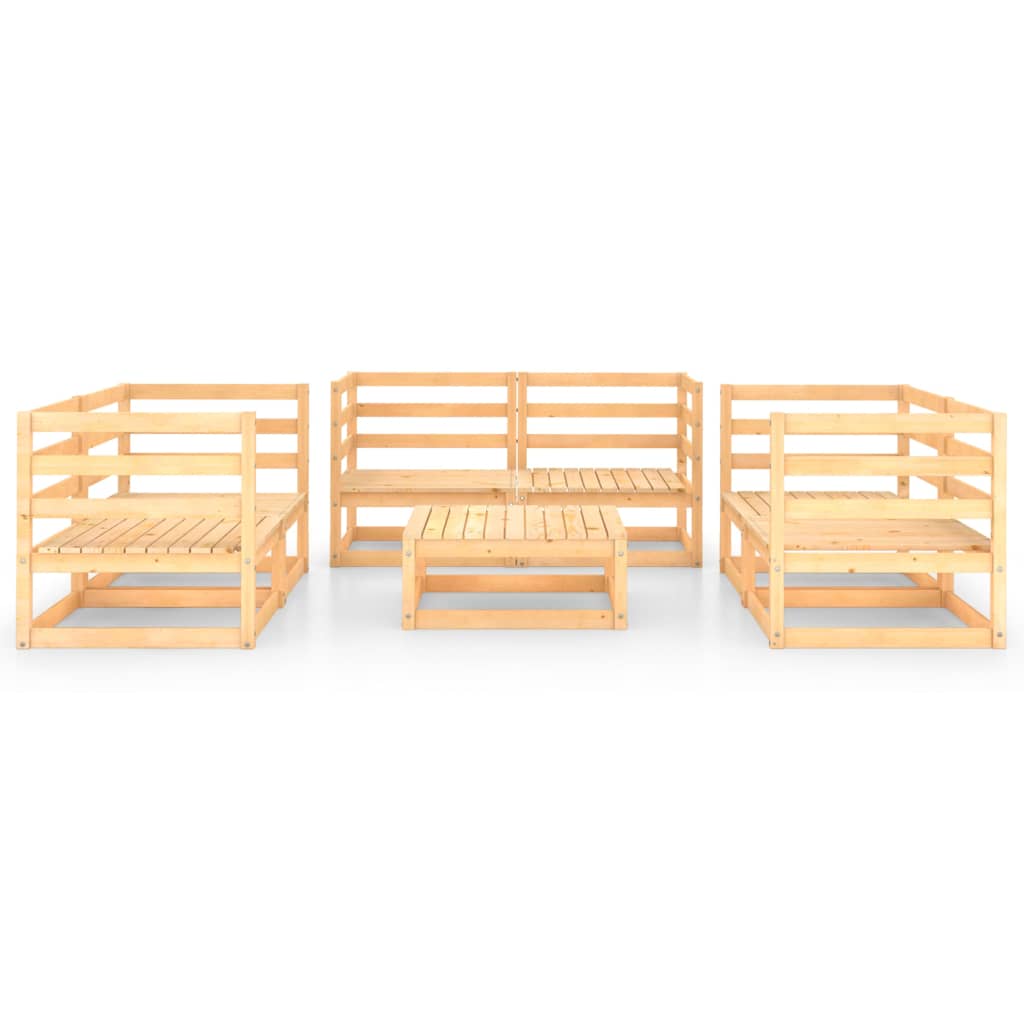 vidaXL 7-tlg. Garten-Lounge-Set mit Kissen Kiefer Massivholz