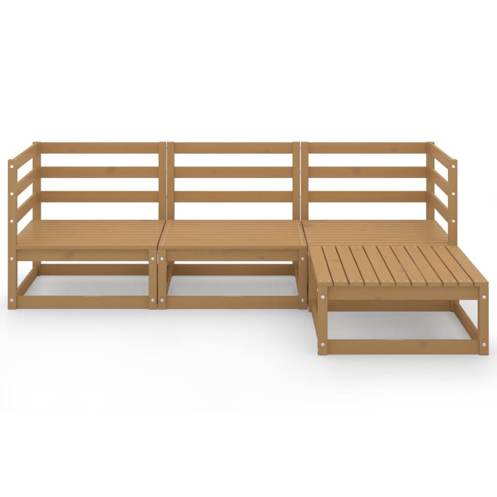 vidaXL 4-tlg. Garten-Lounge-Set Honigbraun Massivholz Kiefer