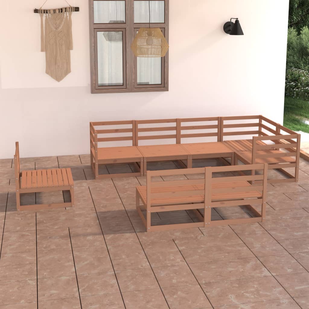 vidaXL 8-tlg. Garten-Lounge-Set Honigbraun Massivholz Kiefer