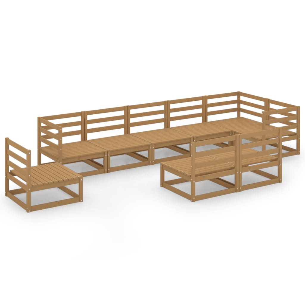 vidaXL 9-tlg. Garten Lounge Set Honigbraun Massivholz Kiefer