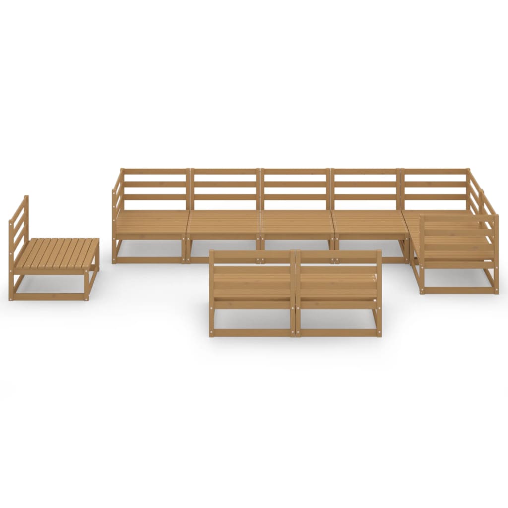 vidaXL 9-tlg. Garten Lounge Set Honigbraun Massivholz Kiefer
