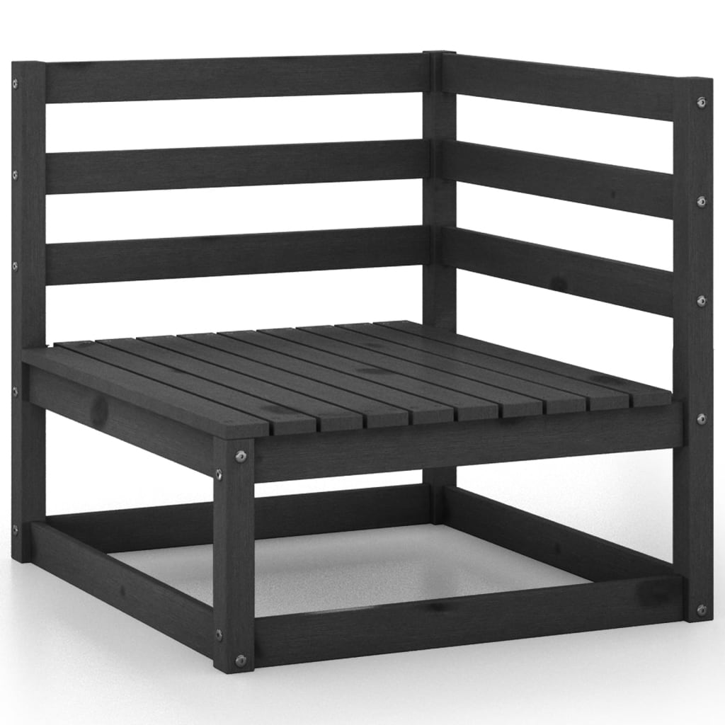 vidaXL 10-tlg. Garten-Lounge-Set Schwarz Massivholz Kiefer