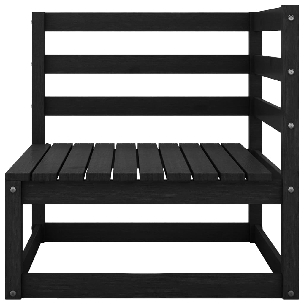 vidaXL 10-tlg. Garten-Lounge-Set Schwarz Massivholz Kiefer