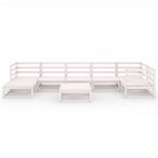 vidaXL 8-tlg. Garten-Lounge-Set Weiß Kiefer Massivholz