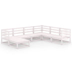 vidaXL 7-tlg. Garten-Lounge-Set Weiß Kiefer Massivholz