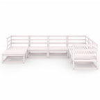 vidaXL 7-tlg. Garten-Lounge-Set Weiß Kiefer Massivholz