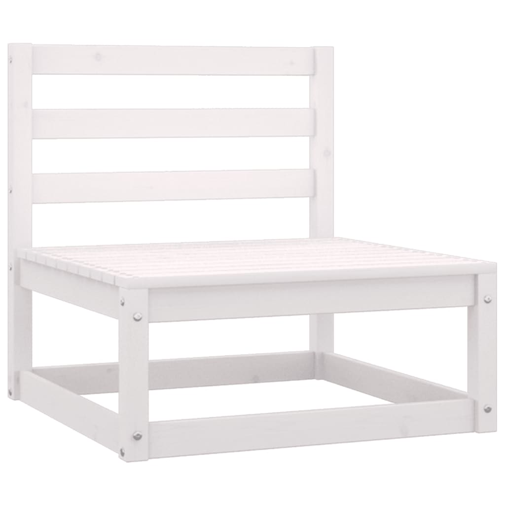 vidaXL 7-tlg. Garten-Lounge-Set Weiß Kiefer Massivholz