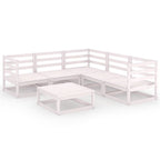 vidaXL 6-tlg. Garten-Lounge-Set Weiß Kiefer Massivholz