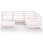 vidaXL 6-tlg. Garten-Lounge-Set Weiß Kiefer Massivholz