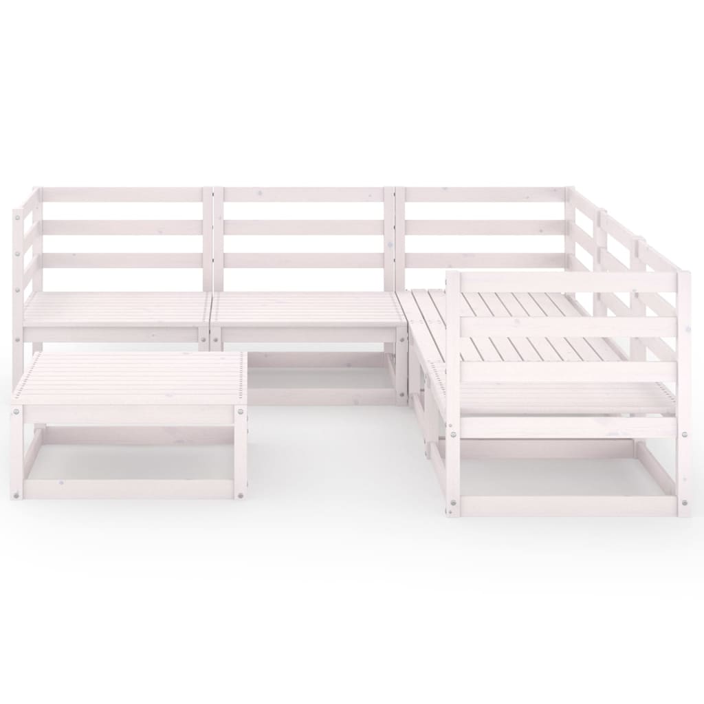 vidaXL 6-tlg. Garten-Lounge-Set Weiß Kiefer Massivholz