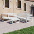 vidaXL 6-tlg. Garten-Lounge-Set Weiß Kiefer Massivholz