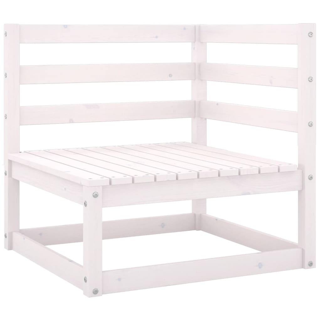 vidaXL 10-tlg. Garten-Lounge-Set Weiß Kiefer Massivholz