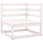 vidaXL 10-tlg. Garten-Lounge-Set Weiß Kiefer Massivholz