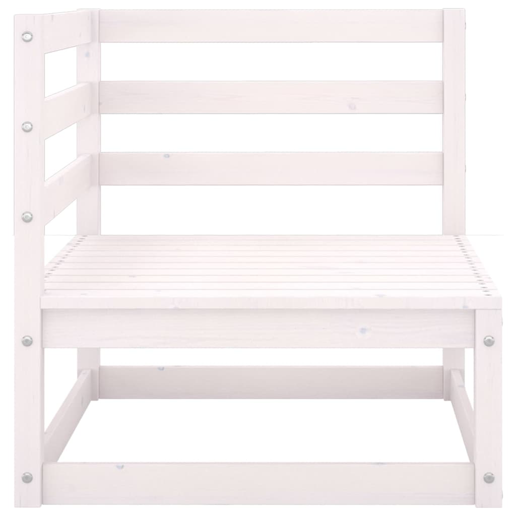 vidaXL 10-tlg. Garten-Lounge-Set Weiß Kiefer Massivholz
