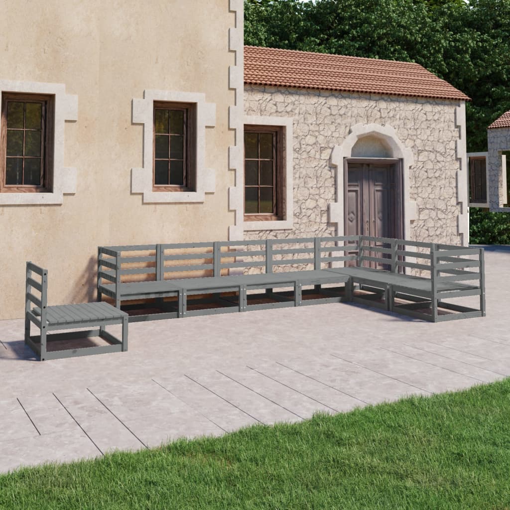 vidaXL 8-tlg. Garten-Lounge-Set Weiß Kiefer Massivholz