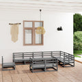 vidaXL 10-tlg. Garten-Lounge-Set Weiß Kiefer Massivholz