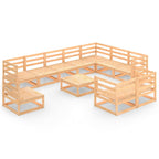 vidaXL 11-tlg. Garten-Lounge-Set Massivholz Kiefer