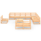 vidaXL 11-tlg. Garten-Lounge-Set Massivholz Kiefer