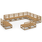 vidaXL 12-tlg. Garten-Lounge-Set Honigbraun Massivholz Kiefer