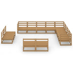 vidaXL 12-tlg. Garten-Lounge-Set Honigbraun Massivholz Kiefer